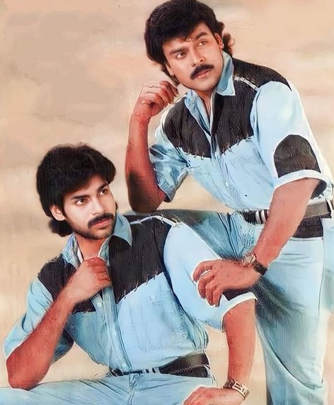 Pawan Kayan and Chiranjeevi Old photo
